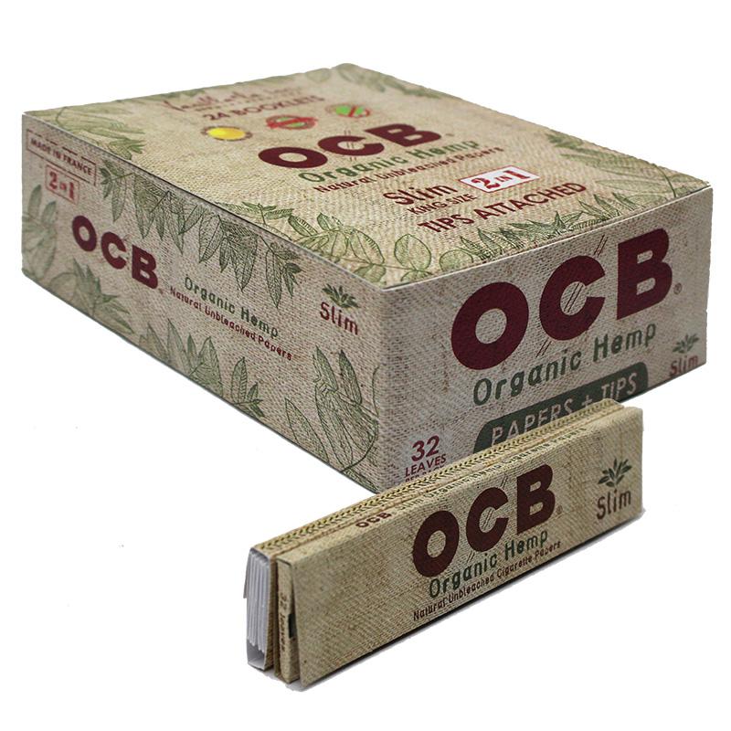 OCB Organic Hemp King Size Slim Rolling Paper & Tips