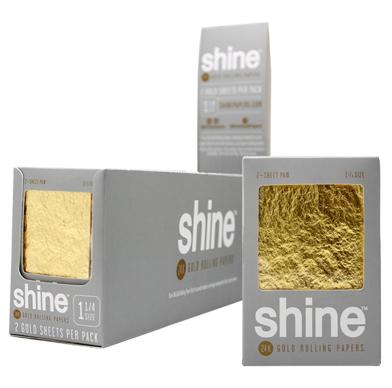 Shine 1 1/4" Size 2 Sheet Pack Gold Rolling Paper