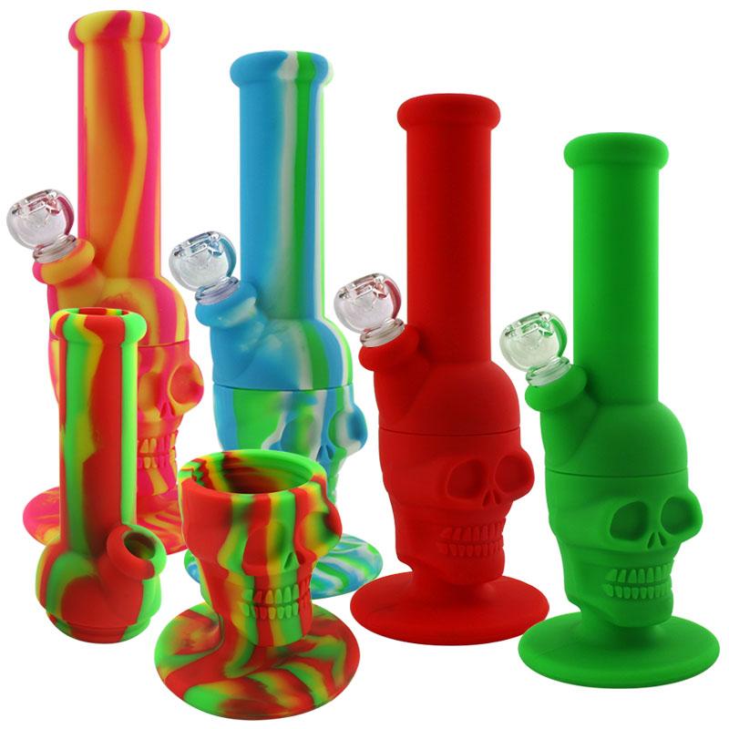 11" Skull Silicone Water Pipe