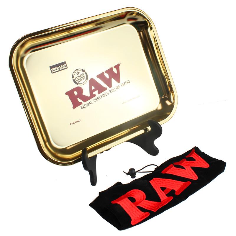 Raw Gold Leaf Extra Large Metal Rolling Tray