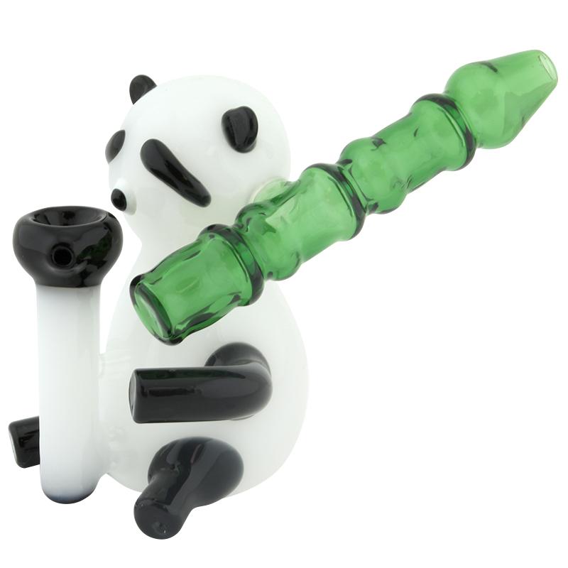 6" Panda Glass Hand Pipe Bubbler