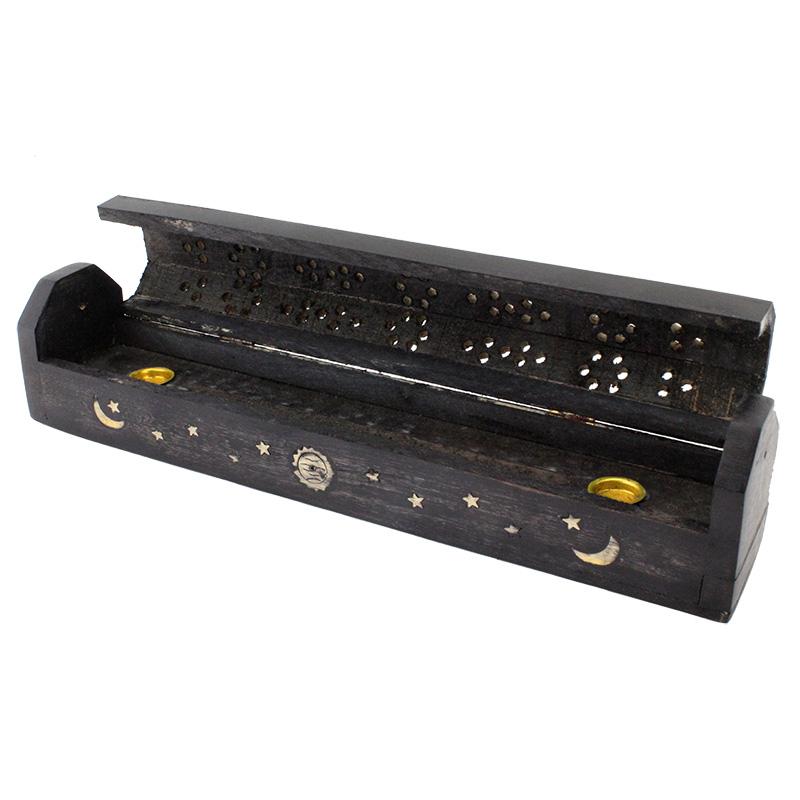 Black Night Wooden Incense Coffin Burner