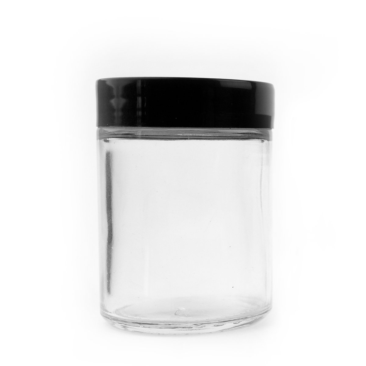 120mL Black Plastic Top Clear Glass Jar Container