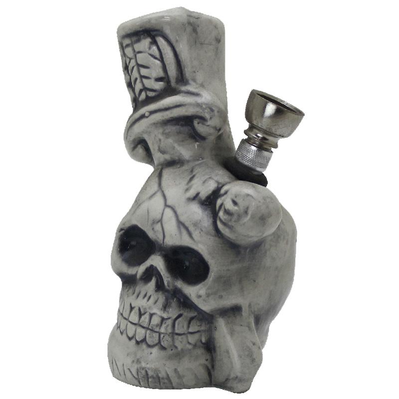 5" Skull & Dagger 2 Ceramic Water Pipe