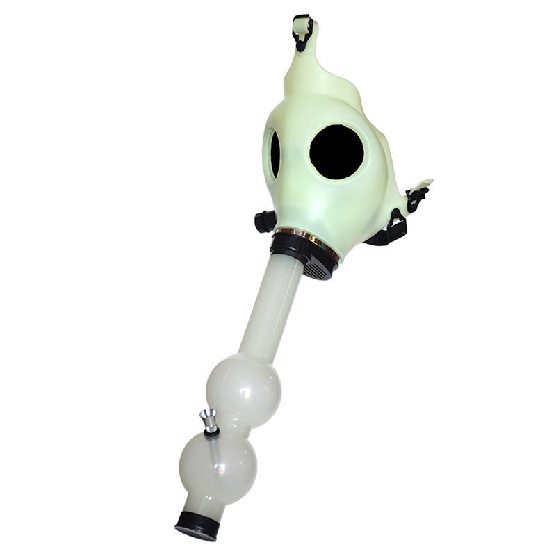 12" Glow Gas Mask with Acrylic Water Pipe