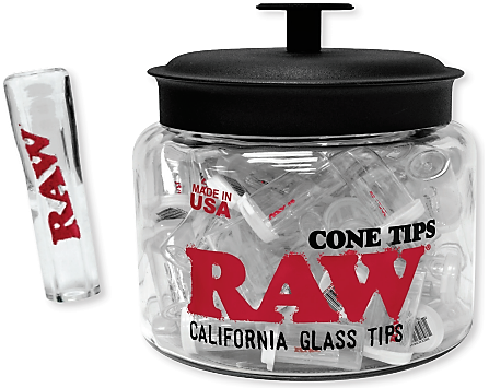 Raw California Glass Cone Tips Jar 75ct