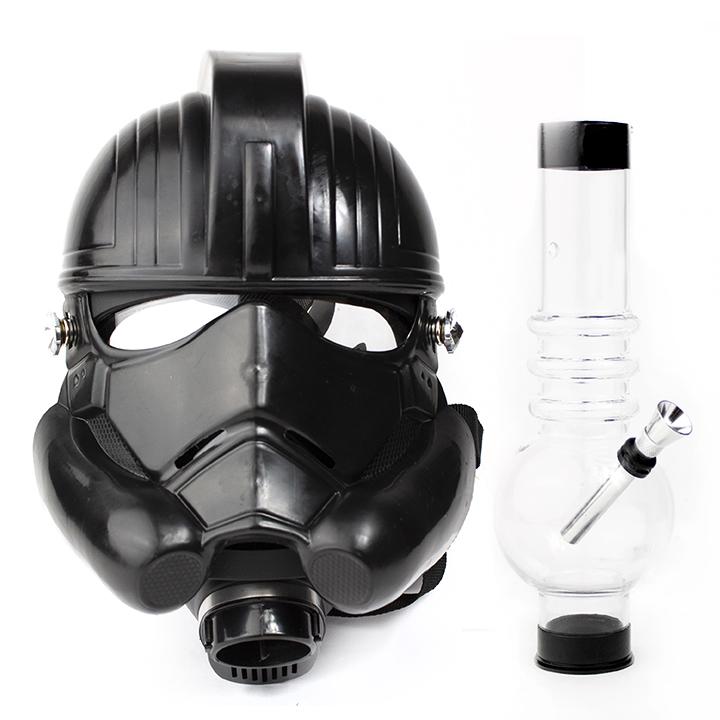 Black Storm Troopers Gas Mask with Acrylic Water Pipe