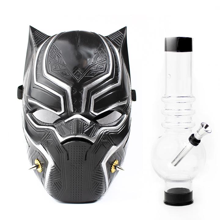 Black Panther Gas Mask with Acrylic Water Pipe